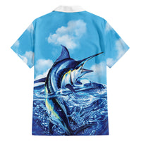 Hawaii Blue Marlin Fishing Family Matching Tank Maxi Dress and Hawaiian Shirt LT05 - Polynesian Pride
