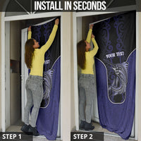 Personalised New Zealand Aotearoa Door Cover Blue Marlin Fishing Maori Pattern