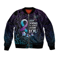 Polynesia Suicide Prevention Awareness Bomber Jacket Keep Going The World Needs You