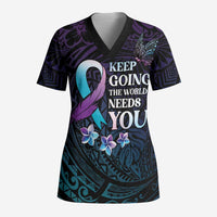 Polynesia Suicide Prevention Awareness Scrub Top Keep Going The World Needs You - Polynesian Pride
