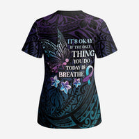 Polynesia Suicide Prevention Awareness Scrub Top Keep Going The World Needs You - Polynesian Pride