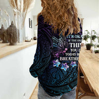 Polynesia Suicide Prevention Awareness Women Casual Shirt Keep Going The World Needs You