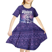 Aloha Hawaii Kauai Island Kid Short Sleeve Dress Hula Till You Drop LT05 - Polynesian Pride
