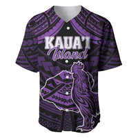 Personalised Hawaii Kauai Island Baseball Jersey Rooster Tribal Tattoo Simple Style LT05 Purple - Polynesian Pride
