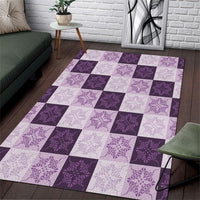 Lavender Manta Ray Hawaiian Quilt Motif Area Rug
