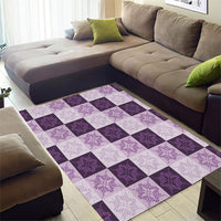 Lavender Manta Ray Hawaiian Quilt Motif Area Rug