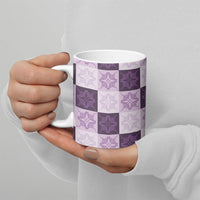 Lavender Manta Ray Hawaiian Quilt Motif Ceramic Mug