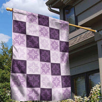 Lavender Manta Ray Hawaiian Quilt Motif Garden Flag