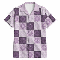 Lavender Manta Ray Hawaiian Quilt Motif Hawaiian Shirt