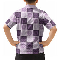 Lavender Manta Ray Hawaiian Quilt Motif Hawaiian Shirt