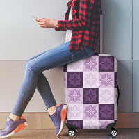Lavender Manta Ray Hawaiian Quilt Motif Luggage Cover