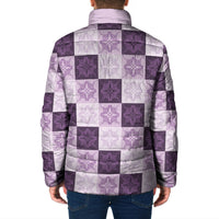 Lavender Manta Ray Hawaiian Quilt Motif Padded Jacket