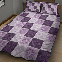 Lavender Manta Ray Hawaiian Quilt Motif Quilt Bed Set
