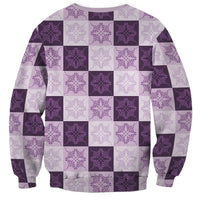 Lavender Manta Ray Hawaiian Quilt Motif Sweatshirt