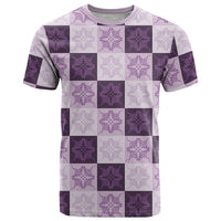Lavender Manta Ray Hawaiian Quilt Motif T Shirt