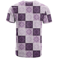 Lavender Manta Ray Hawaiian Quilt Motif T Shirt