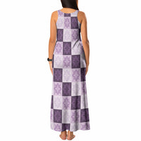 Lavender Manta Ray Hawaiian Quilt Motif Tank Maxi Dress