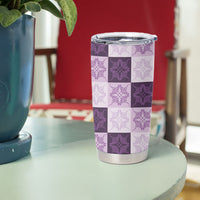 Lavender Manta Ray Hawaiian Quilt Motif Tumbler Cup