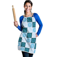 Cyan Manta Ray Hawaiian Quilt Motif Apron