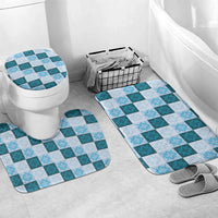 Cyan Manta Ray Hawaiian Quilt Motif Bathroom Set