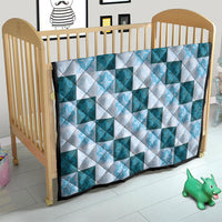 Cyan Manta Ray Hawaiian Quilt Motif Quilt