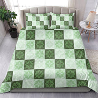Sage Green Manta Ray Hawaiian Quilt Motif Bedding Set