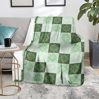 Sage Green Manta Ray Hawaiian Quilt Motif Blanket