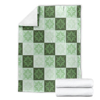 Sage Green Manta Ray Hawaiian Quilt Motif Blanket