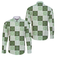 Sage Green Manta Ray Hawaiian Quilt Motif Family Matching Summer Maxi Dress and Hawaiian Shirt