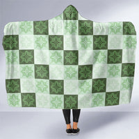 Sage Green Manta Ray Hawaiian Quilt Motif Hooded Blanket