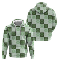 Sage Green Manta Ray Hawaiian Quilt Motif Hoodie