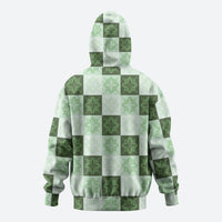 Sage Green Manta Ray Hawaiian Quilt Motif Hoodie