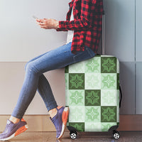 Sage Green Manta Ray Hawaiian Quilt Motif Luggage Cover