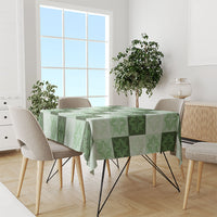 Sage Green Manta Ray Hawaiian Quilt Motif Tablecloth