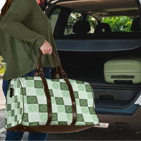 Sage Green Manta Ray Hawaiian Quilt Motif Travel Bag