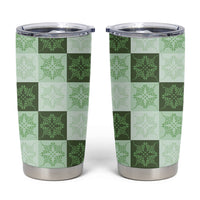 Sage Green Manta Ray Hawaiian Quilt Motif Tumbler Cup