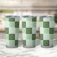Sage Green Manta Ray Hawaiian Quilt Motif Tumbler Cup