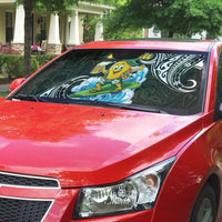 Aloha Hawaii Mango Surfing Auto Sun Shade Polynesian Style