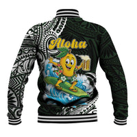Aloha Hawaii Mango Surfing Baseball Jacket Polynesian Style