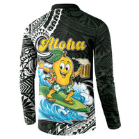 Aloha Hawaii Mango Surfing Button Sweatshirt Polynesian Style