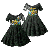 Aloha Hawaii Mango Surfing Family Matching Puletasi and Hawaiian Shirt Polynesian Style