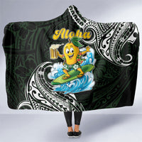 Aloha Hawaii Mango Surfing Hooded Blanket Polynesian Style
