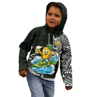 Aloha Hawaii Mango Surfing Kid Hoodie Polynesian Style