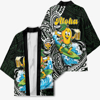 Aloha Hawaii Mango Surfing Kimono Polynesian Style