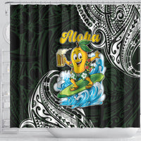 Aloha Hawaii Mango Surfing Shower Curtain Polynesian Style