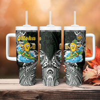Aloha Hawaii Mango Surfing Tumbler With Handle Polynesian Style