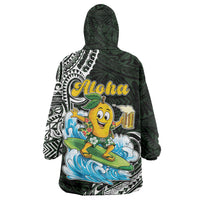 Aloha Hawaii Mango Surfing Wearable Blanket Hoodie Polynesian Style