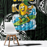 Aloha Hawaii Mango Surfing Window Curtain Polynesian Style