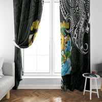 Aloha Hawaii Mango Surfing Window Curtain Polynesian Style