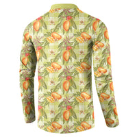 Vintage Hawaii Mango Button Sweatshirt Yellow Green Hawaiian Palaka